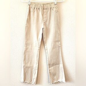 UMGEE Beige Elastic Waist Casual Pants with Raw Hem Size Medium NWT